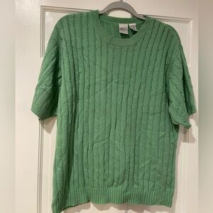 Haband Women’s XL Cable Knit Sweater - Green - Pre-Owned